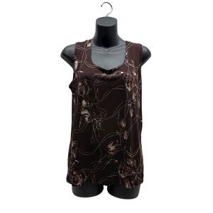 Carolyn Strauss Y2K Brown & Pink Floral Tank Top